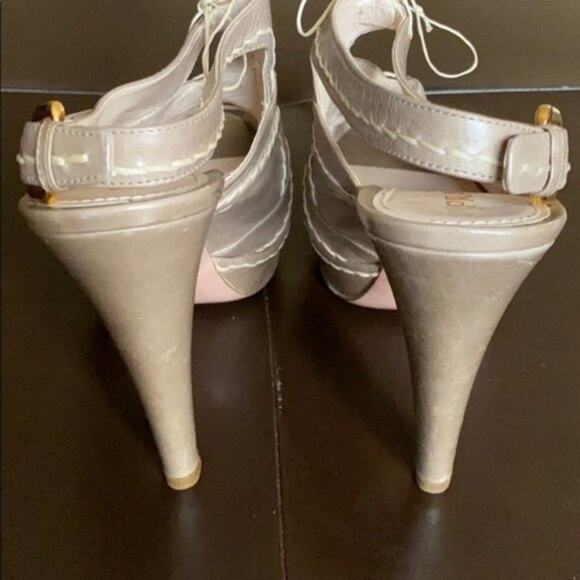 Prada Beige Platform Peeptoe Sandals - Picture 5 of 8